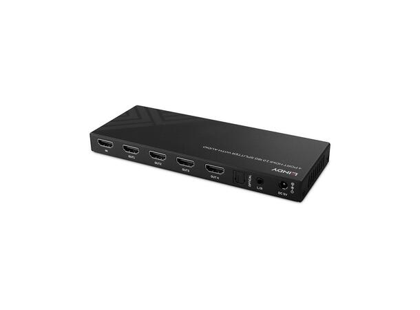 Lindy HDMI Splitter 4-port 8K 1->4 HDMI med Audio 