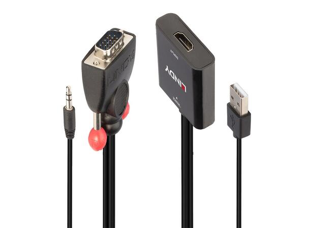 Lindy VGA & Lyd til HDMI konverter Videokilde: VGA 