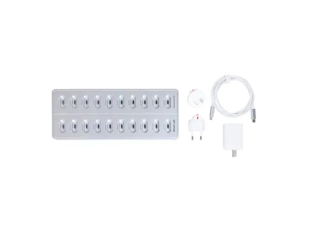 MOERLAB Powerdock20 Ladestasjon Lader 20 x AHA02/AHA02L, USB-C 