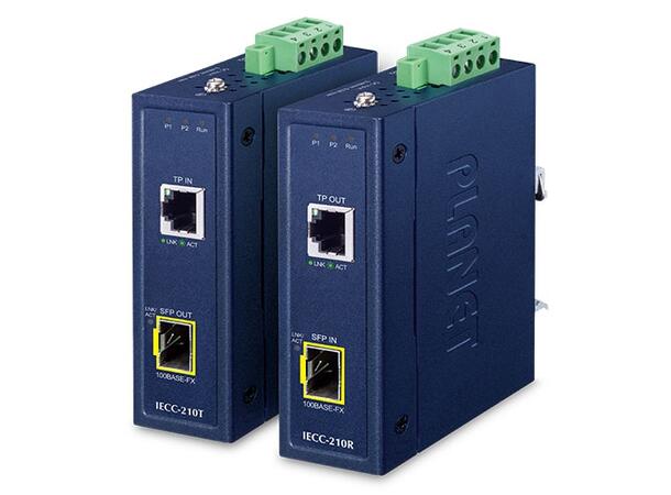 Planet Industri EtherCAT Mediakonverter Multimode 220m/550m  IP30 DIN -40 - 75C 