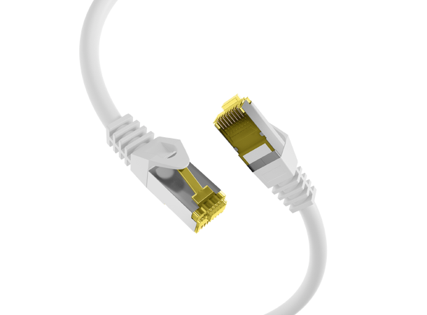 SFTP Patch Cat.7/6A - 10 m Hvit LSZH 600MHz 26/27AWG PiMF Halogenfri Snagless 