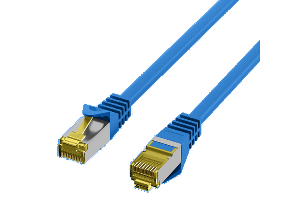 SFTP Patch Cat.7/6A -  1m Blå LSZH 600MHz 26/27AWG PiMF Halogenfri Snagless 