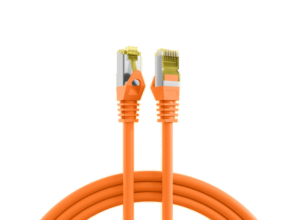 SFTP Patch Cat.7/6A -  2m Oransje LSZH 600MHz 26/27AWG PiMF Halogenfri Snagless 