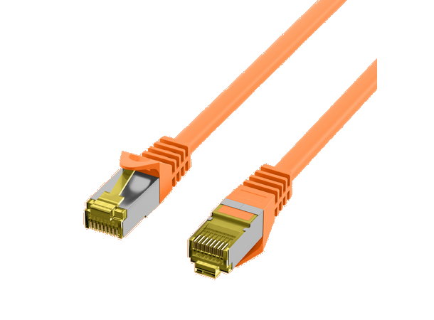 SFTP Patch Cat.7/6A -  2m Oransje LSZH 600MHz 26/27AWG PiMF Halogenfri Snagless 