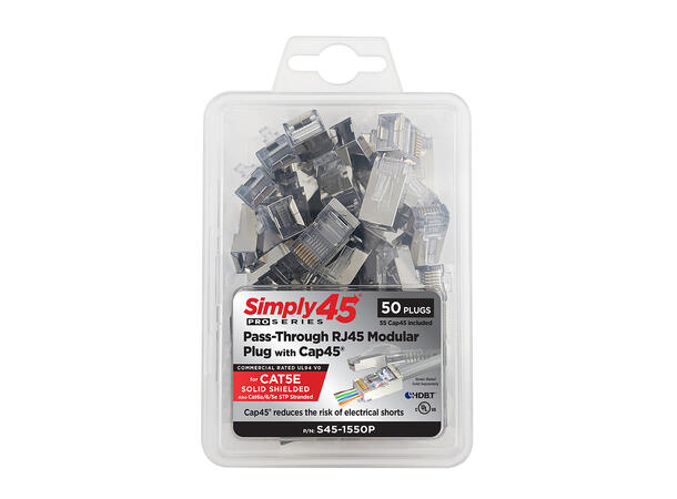Simply45 PRO - RJ45 - CAT 5e STP Pass Through - 28-26AWG - 50 stk 