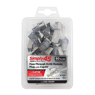 Simply45 PRO - RJ45 - CAT 5e STP Pass Through - 28-26AWG - 50 stk