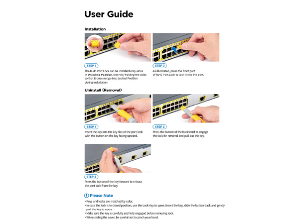 Smartkeeper Essential RJ45 Lås - Gul RJ45 Port Lås - 12stk 