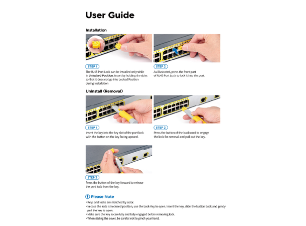 Smartkeeper Essential RJ45+ Nøkkel-Lilla RJ45 Port Lås 10stk + Nøkkel Basic 