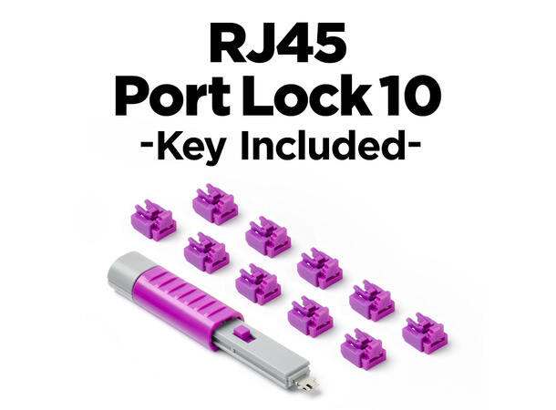 Smartkeeper Essential RJ45+ Nøkkel-Lilla RJ45 Port Lås 10stk + Nøkkel Basic 