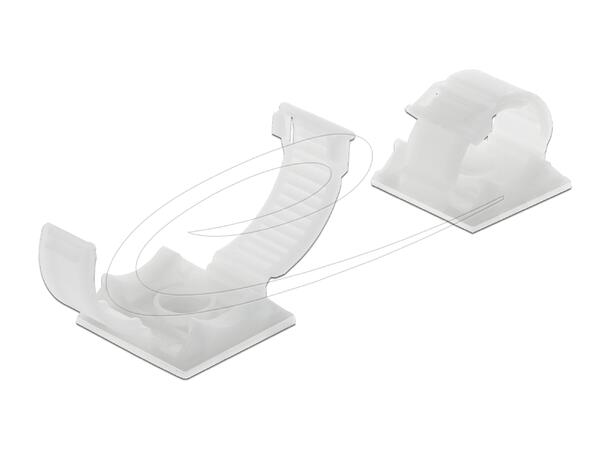 DL Kabelklips 25mm 10Pk 4,1mm Skruehull + Dobbelsidig tapel 