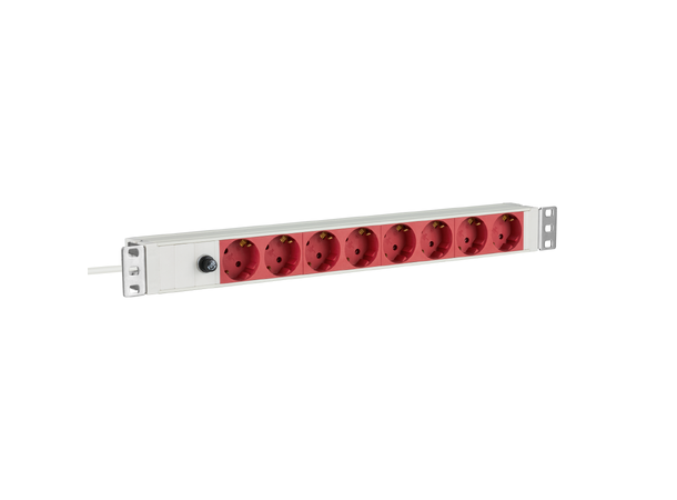 EFB Strømskinne 19" 8xSCHUKO 2,0 m PDU 1U Kontakter på 45° Grå 