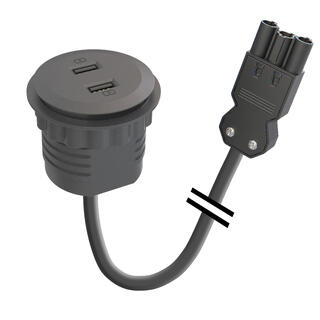 FF PM51-GST MINI- 2x USB Wieland GST18® Sort