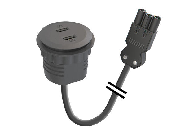 FF PM51-GST MINI- 2x USB Wieland GST18® Sort 