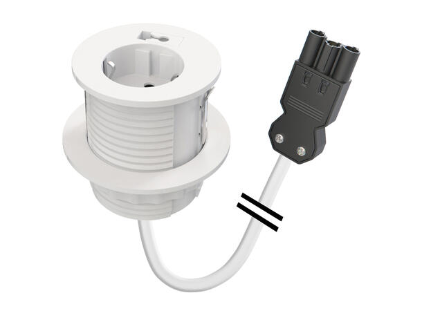 FF Powerdot Compact 60-Strøm + Kabelport Ø60mm Fast nivå 64mm Hvit Wieland GST18 