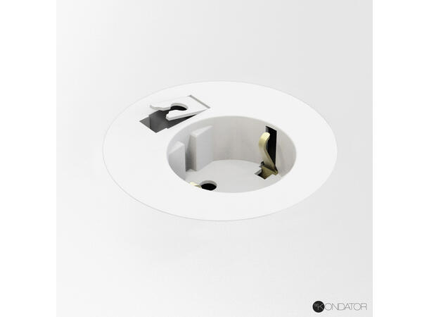FF Powerdot Compact 60-Strøm + Kabelport Ø60mm Fast nivå 64mm Hvit Wieland GST18 