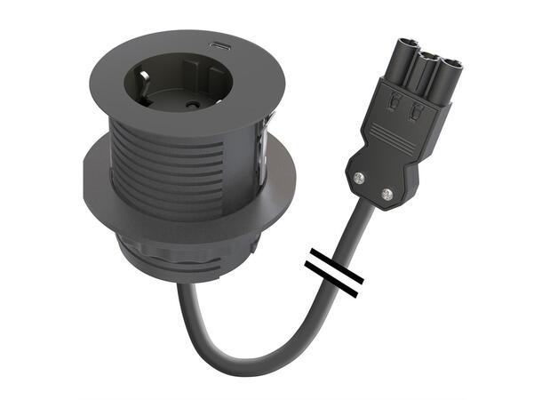 FF Powerdot Compact 62- 1x Strøm 1xUSB-C Wieland GST18® Sort 