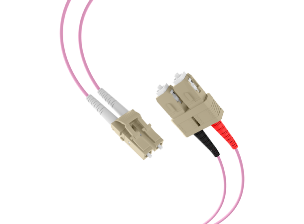 Fiberpatch 50/125 LC-SC -  7,5 m LSZH Multimode Duplex OM4 Rosa 