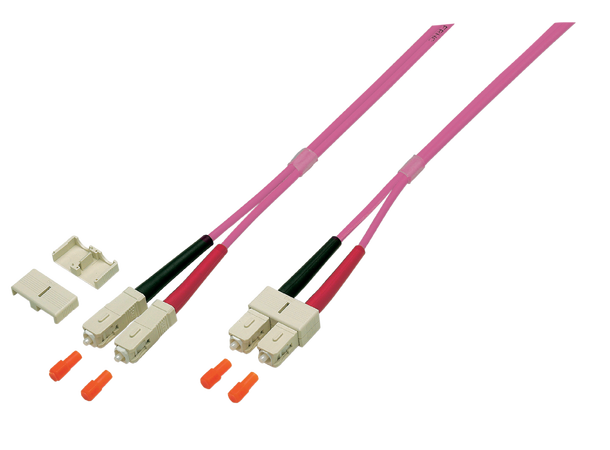 Fiberpatch 50/125 SC-SC -  0,5 m LSZH Multimode Duplex OM4 Fiolett 