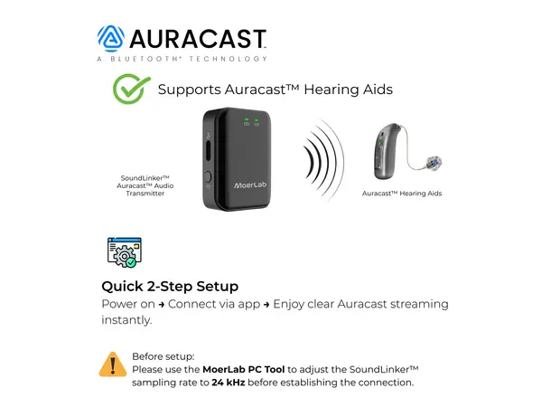MOERLAB SoundLinker Auracast transmitter Bluetooth 5.3 