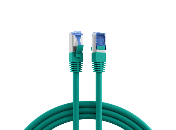 SFTP Patch Cat.6A/ 7 -  5,0 m Grønn LSZH 500MHz 26/7AWG Halogenfri Superflex 