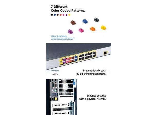 Smartkeeper Essential RJ45 + Nøkkel- Gul RJ45 Port Lås 10stk + Nøkkel Basic 