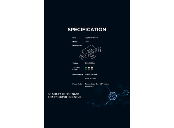 Smartkeeper Essential  DP Lås - Grå Displayport Port Lås - 10stk 