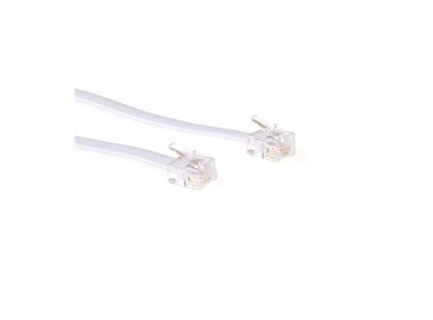 ACT Telefonkabel RJ12, 2m flat Hvit 