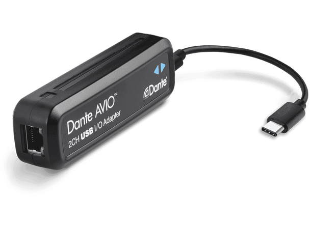 Dante AVIO USB-C IO Adapter 2x2 kanal RJ45 > USBC - PoE 
