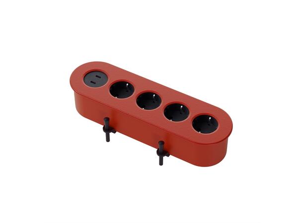 FF Nomad Strip 05 Vermilion Rød 2x USB C,30w,4xStrøm GST-18i3 0,2 m 