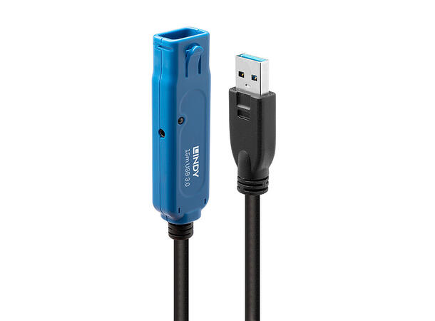 Lindy USB3 Kabel A-A - 15 m Aktiv skjøt USB3 Extender Aktiv skjøtekabel *B-vare* 