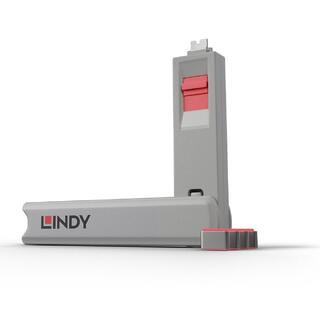 Lindy USB C Port Blocker KIT Pink Nøkkel og 4 låser