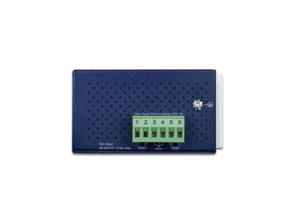 Planet Switch 4-p PoE+ 2xSFP Layer2+ Industri IP40 DIN 