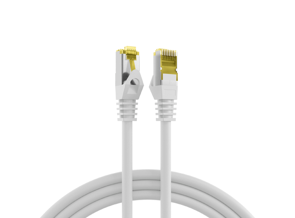 SFTP Patch Cat.7/6A - 15 m Hvit LSZH 600MHz 26/27AWG PiMF Halogenfri Snagless 