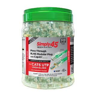 Simply45 - RJ45 - CAT 6 UTP Cap45 Pass Through - 23AWG  - 500 stk