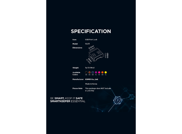 Smartkeeper Essential  USB A Lås - Lilla USB A Port Lås - 10stk 