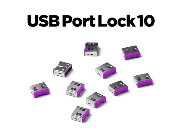 Smartkeeper Essential  USB A Lås - Lilla USB A Port Lås - 10stk 