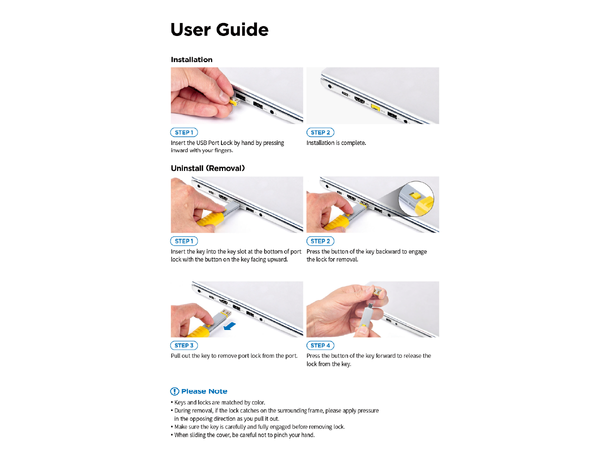 Smartkeeper Essential  USB A Lås - Lilla USB A Port Lås - 10stk 