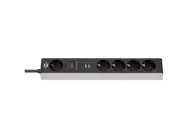 Strømfordeler-5 + 2xUSB A+ USB-C 1,5 m PDU 16A SCHUKO 
