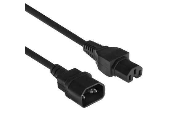 ACT Strømkabel C14 - C15 2 m C14 Hann - C15 Hunn Sort 