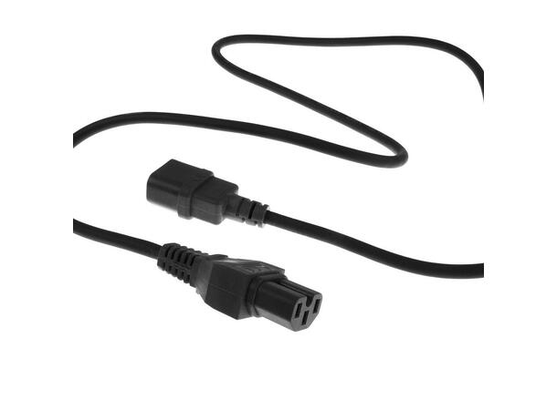 ACT Strømkabel C14 - C15 2 m C14 Hann - C15 Hunn Sort 