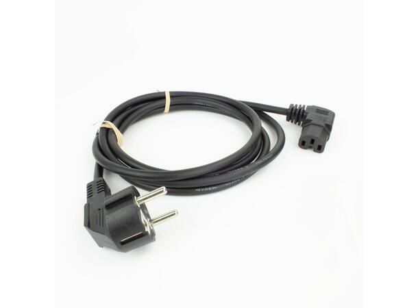 ACT Strømkabel CEE7/7 - C15  -  2,0 m Vinklet Sort 