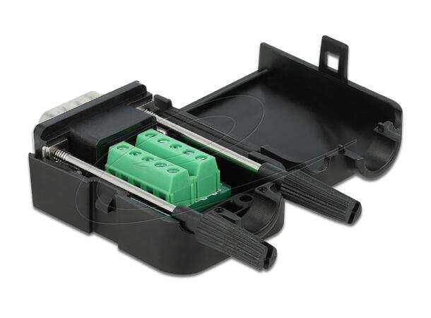 DB9 Han Skrukontakt inkl. Deksel med fingerskruer 