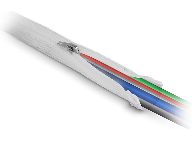 DL Kabelstrømpe 2m Hvit Ø20mm Flettet med Glidlås 