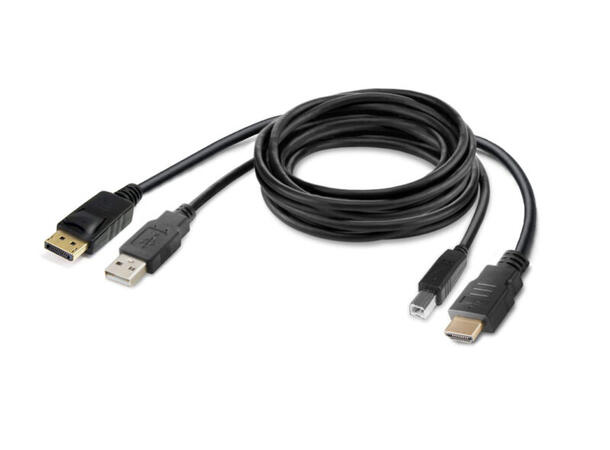 HighSecLabs KVM Cable DP > HDMI - 1 m USB A > USB B 