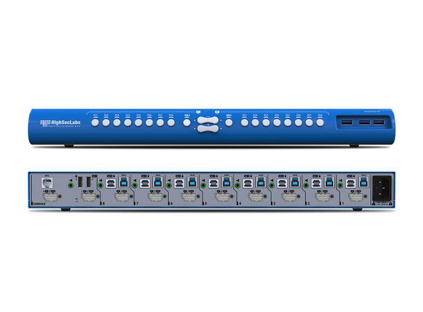 HighSecLabs Office Mini-Matrix KVM 8p 8x2 DP/Hdmi Matrix Video USB 3.0 UHD4K30 