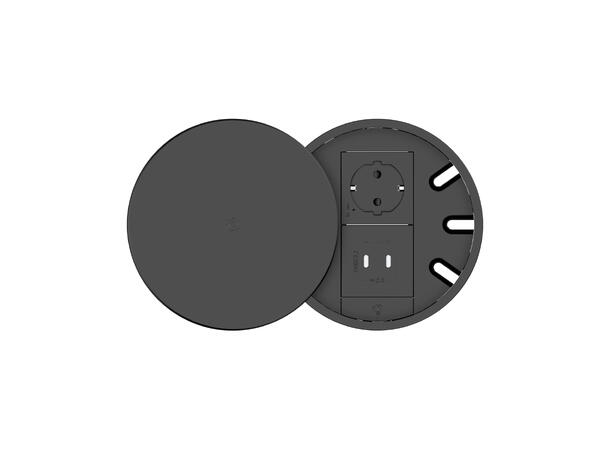 Kramer Bordbrønn 2 moduler- Rund Sort Ø 139 mm med Lokk 