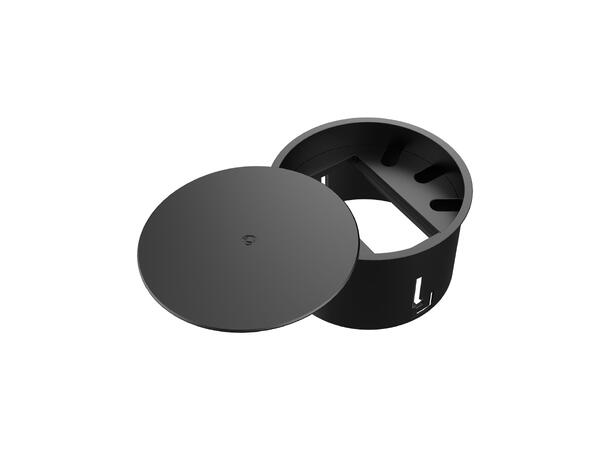 Kramer Bordbrønn 2 moduler- Rund Sort Ø 139 mm med Lokk 