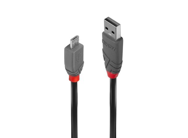 Lindy USB2 Kabel A-mikroB -  0,2 m Anthra Line A-mikro B USB Kabel Sort 