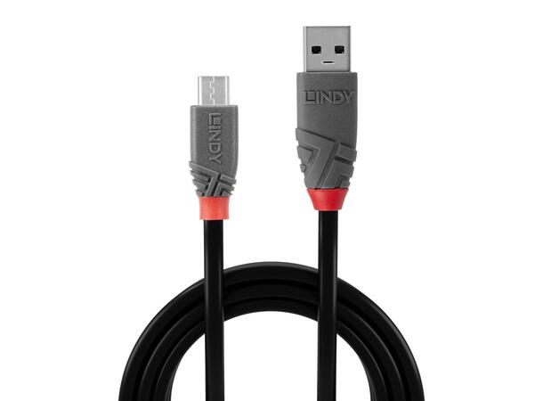 Lindy USB2 Kabel A-mikroB -  0,2 m Anthra Line A-mikro B USB Kabel Sort 