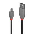 Lindy USB2 Kabel A-miniB -  0,2 m Anthra Line A-mini B USB Kabel Sort